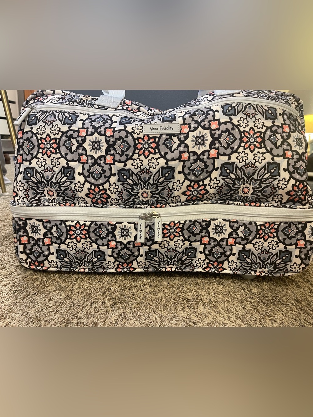 Vera Bradley Lisbon Medallion wheeled carry-on duffle
